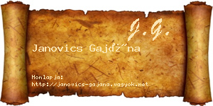 Janovics Gajána névjegykártya